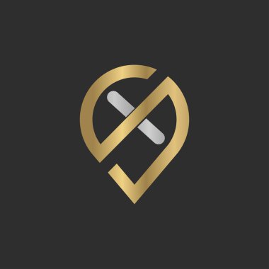 Alphabet Initials logo XS, SX, X and S