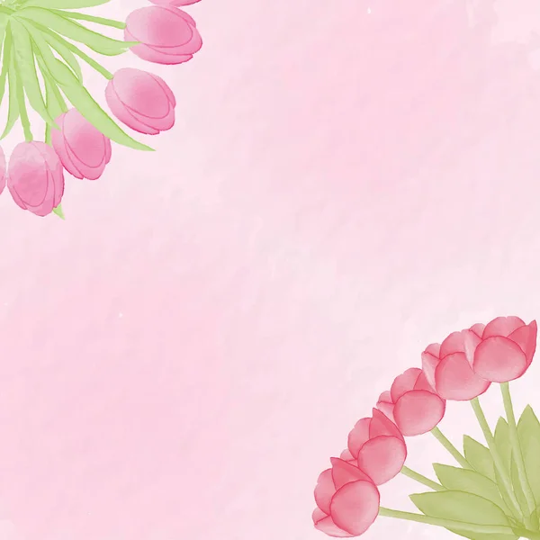 Watercolor Natural Tulip Flower Leave Set Design — стоковый вектор
