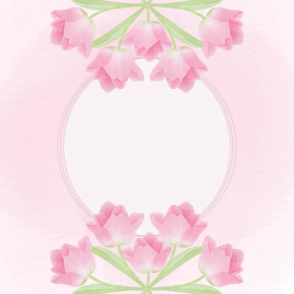 Aquarelle Fleur Tulipe Naturelle Laisser Ensemble Design — Image vectorielle