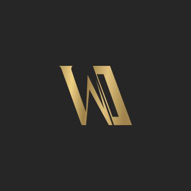 Alfabe Baş harfleri DW, WD, D ve W logosu