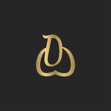 Alfabe Baş harfleri DW, WD, D ve W logosu