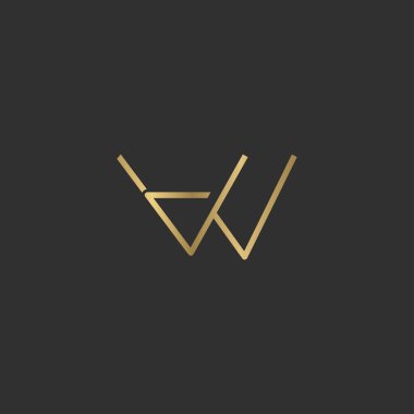 Alfabe Baş harfleri DW, WD, D ve W logosu
