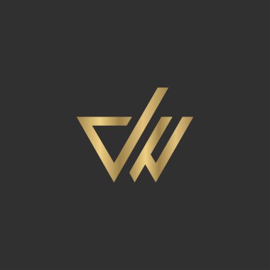 Alfabe Baş harfleri DW, WD, D ve W logosu