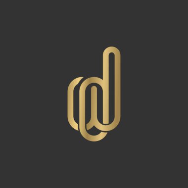 Alfabe Baş harfleri DW, WD, D ve W logosu