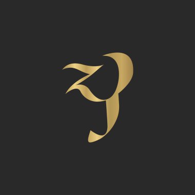 Alfabe Baş harfleri ZY, YZ, Z ve Y logosu