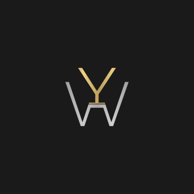 Alfabe Baş harfleri WY, YW, W ve Y logosu
