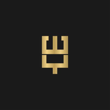 Alfabe Baş harfleri WY, YW, W ve Y logosu