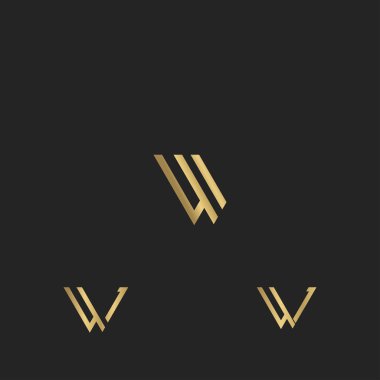 Alfabe Baş harfleri WY, YW, W ve Y logosu
