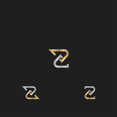 CZ, ZC, C ve Z soyut ilk harfli alfabe logosu tasarımı