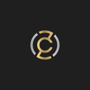 CZ, ZC, C ve Z soyut ilk harfli alfabe logosu tasarımı