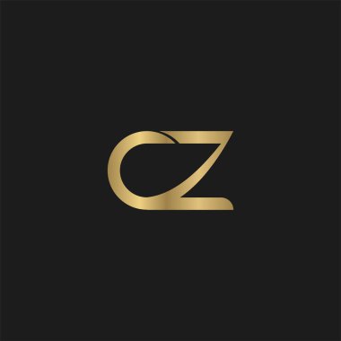 CZ, ZC, C ve Z soyut ilk harfli alfabe logosu tasarımı