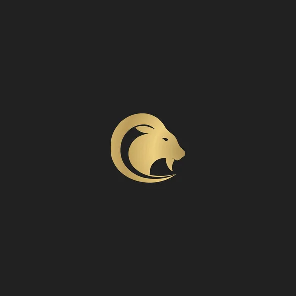 Animal Ram Gran Cuerno Logotipo Vector Diseño Plantilla — Vector de stock