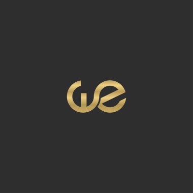 EW, we, E ve W soyut ilk harfli alfabe logosu tasarımı