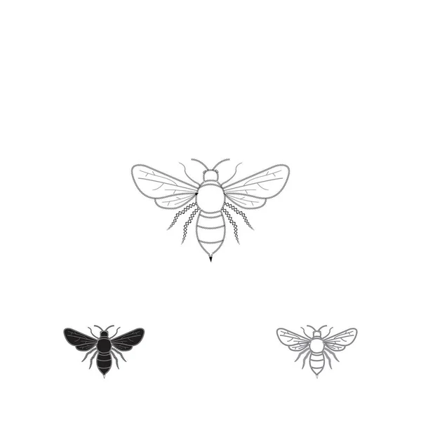 Bal Arısı Logo Böcek Tasarım Şablonu — Stok Vektör