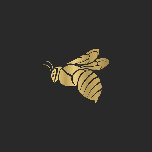 Honigbiene Logo Insekt Design Vorlage — Stockvektor