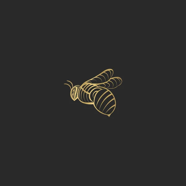 Bal Arısı Logo Böcek Tasarım Şablonu — Stok Vektör