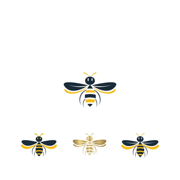 Plantilla Diseño Insectos Logo Abeja Miel — Vector de stock