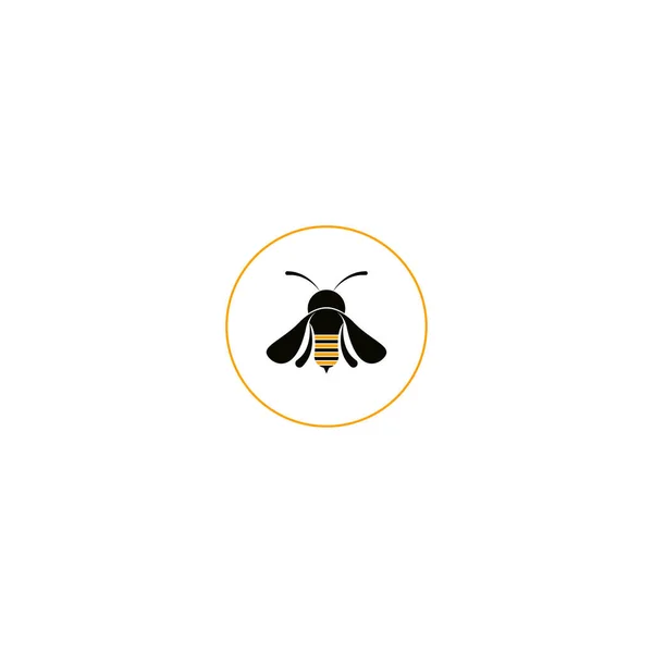 Plantilla Diseño Insectos Logo Abeja Miel — Vector de stock