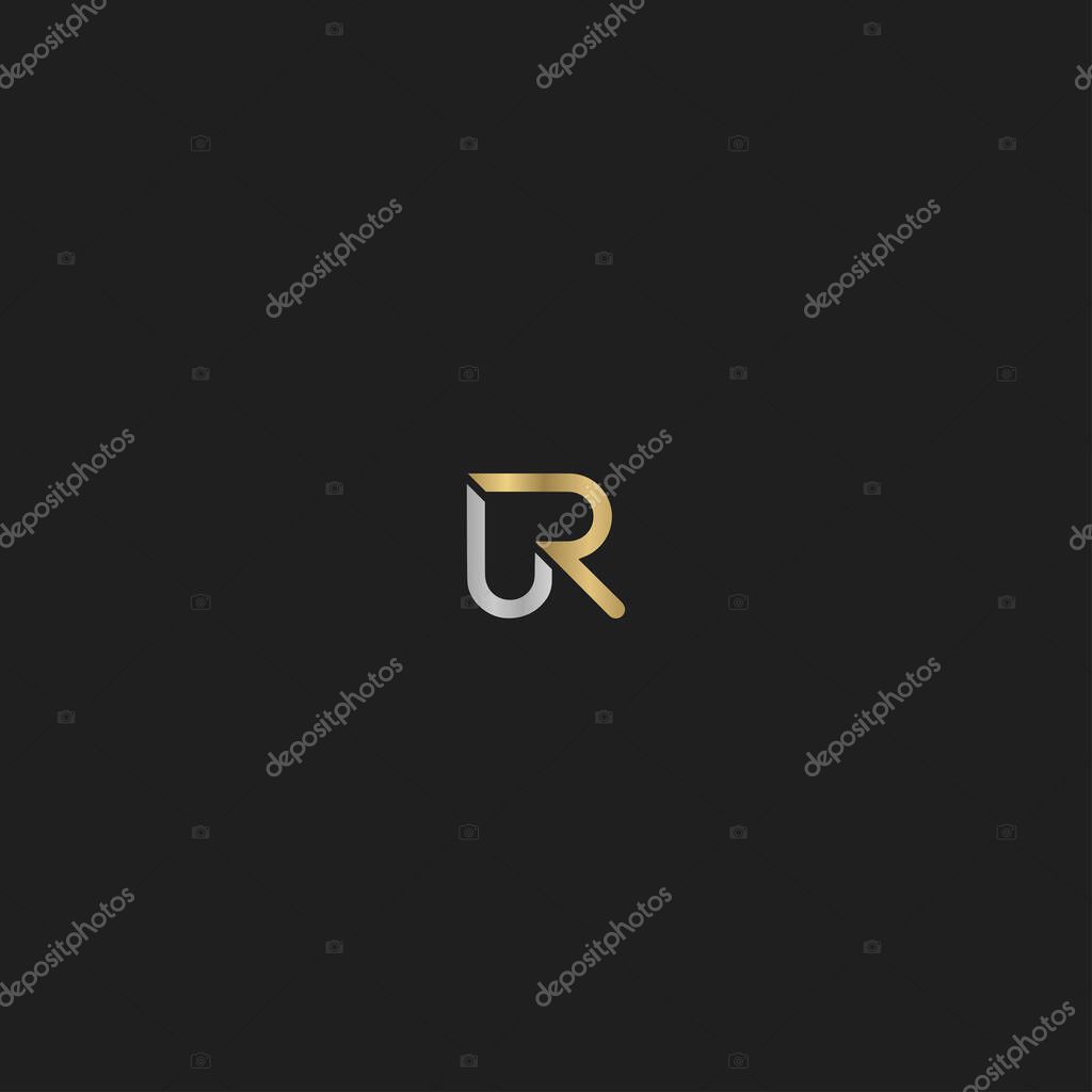 Alphabet Initials logo UR, RU, U and R