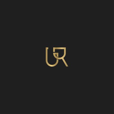 UR, RU, U ve R Soyut ilk monogram harf logosu tasarımı