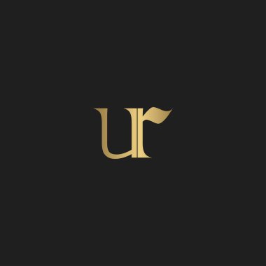 UR, RU, U ve R Soyut ilk monogram harf logosu tasarımı