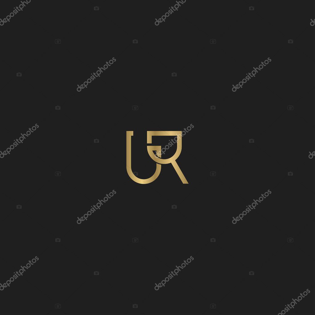 UR, RU, U and R Abstract initial monogram letter alphabet logo design