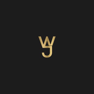 JW, WJ, J ve W Soyut ilk monogram harf alfabesi logosu tasarımı