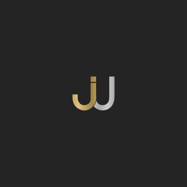JW, WJ, J ve W Soyut ilk monogram harf alfabesi logosu tasarımı