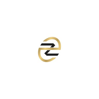 Alfabe harfleri Baş harfleri Monogram logosu EZ, ZE, E ve Z