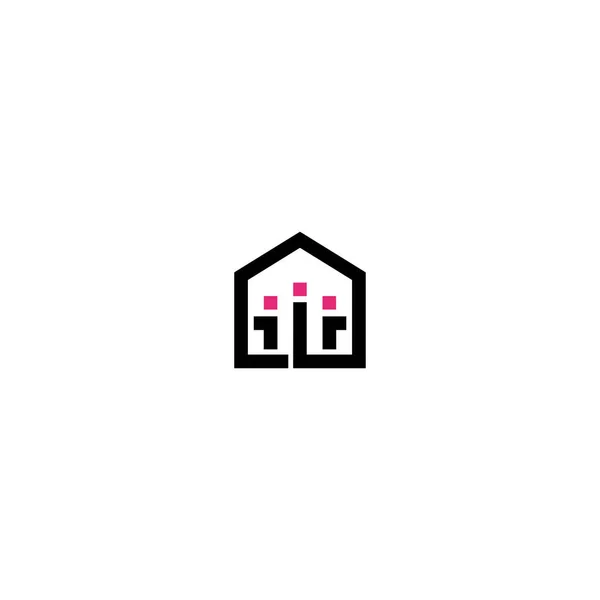 Gruppe Von Menschen Sammeln Logo Symbol Team Haus Logo Vorlage — Stockvektor