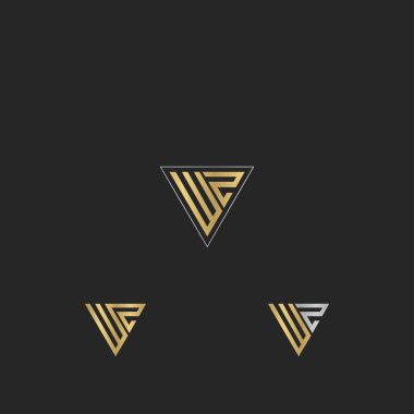 WZ, ZW, soyut ilk monogram harf logo tasarımı