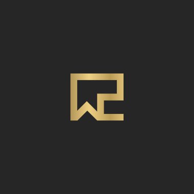 WZ, ZW, soyut ilk monogram harf logo tasarımı
