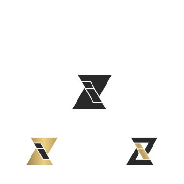 İZ, ZI, I ve Z soyut ilk monogram harf logosu tasarımı