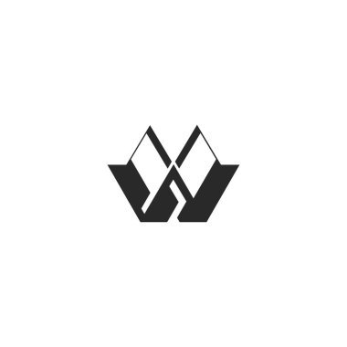XW, WX, X ve W Soyut ilk monogram harf logosu tasarımı