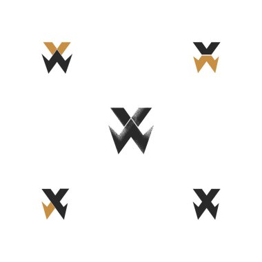 XW, WX, X ve W Soyut ilk monogram harf logosu tasarımı