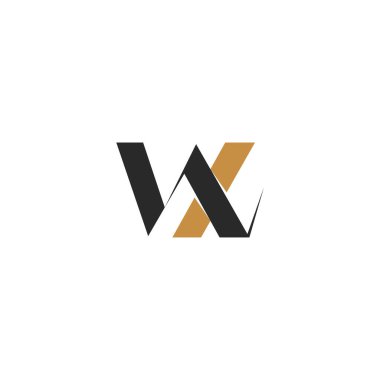 XW, WX, X ve W Soyut ilk monogram harf logosu tasarımı