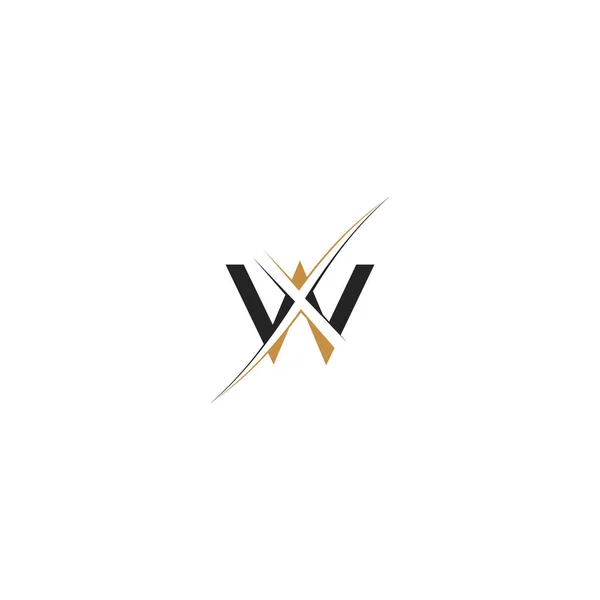 XとWアブストラクト初期モノグラム文字アルファベットロゴデザイン — ストックベクタ