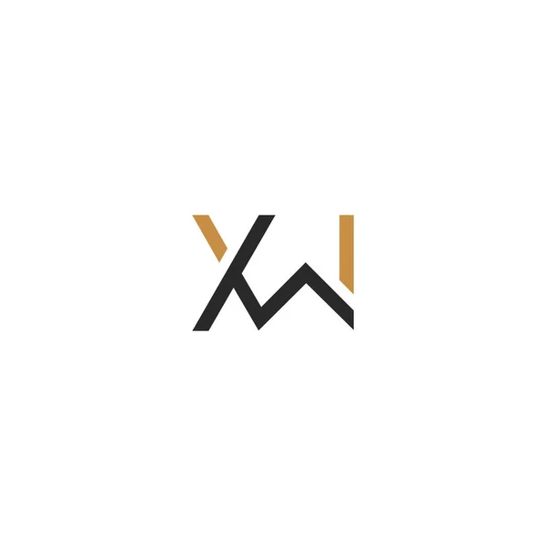 XとWアブストラクト初期モノグラム文字アルファベットロゴデザイン — ストックベクタ