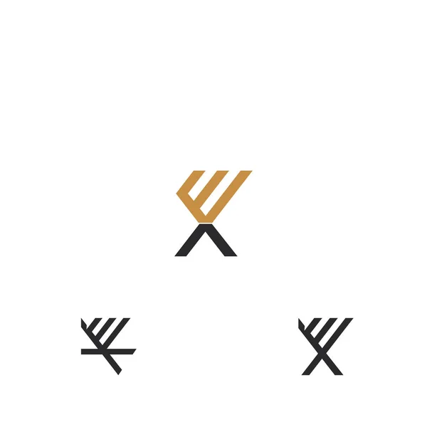 英文字母首字母标题标识Xw X和W — 图库矢量图片