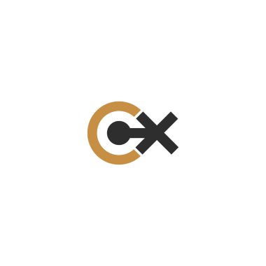 XC, CX, X ve C Soyut ilk monogram harf alfabesi logosu tasarımı