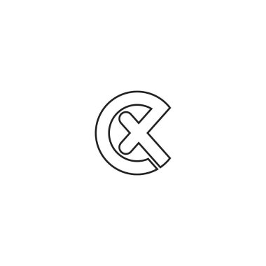 Yaratıcı soyut harf CX logo tasarımı. Bağlı harf XC logo tasarımı.