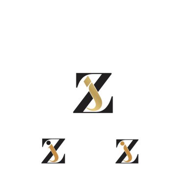 Yaratıcı soyut harf JZ logo tasarımı. Bağlı harf ZJ logo tasarımı.
