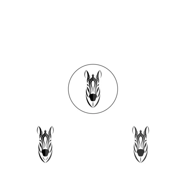 Zebra Logo Design Zebra Head Logo White Background — Vector de stock
