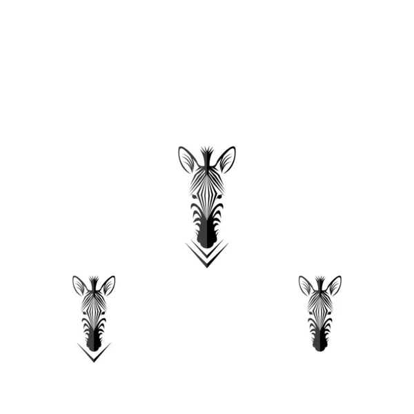 Zebra Logo Design Zebra Head Logo White Background — Stockový vektor
