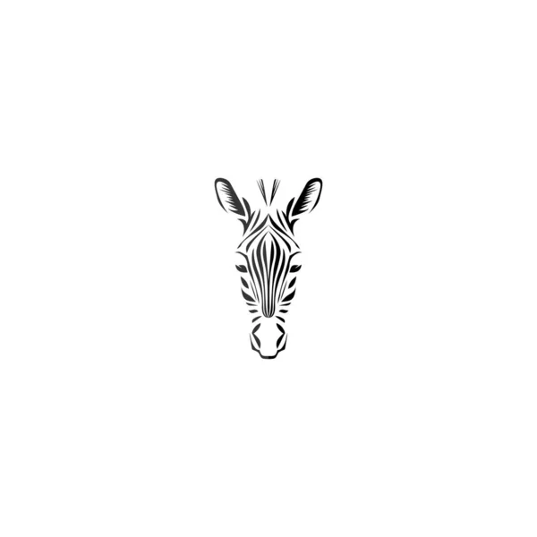 Zebra Logo Design Zebra Head Logo White Background — Stockový vektor