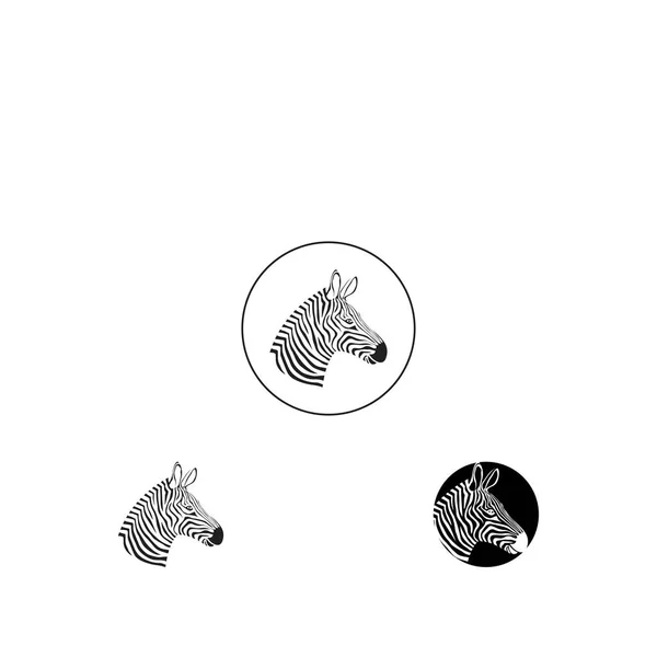Zebra Logo Design Zebra Head Logo White Background — Wektor stockowy