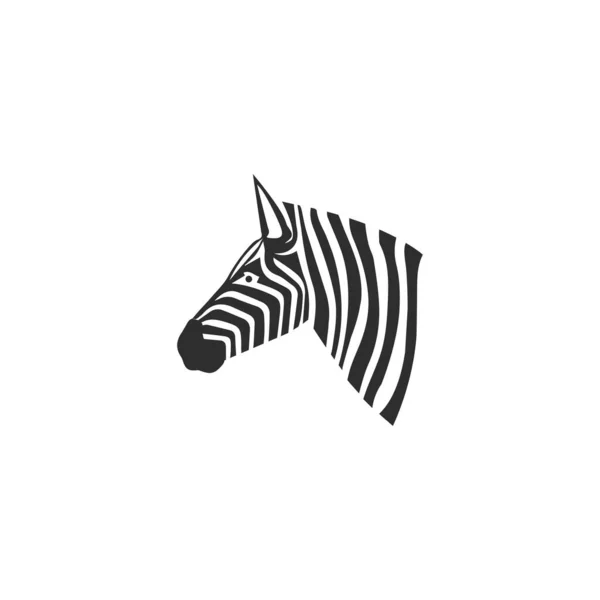 Зебра Дизайн Логотип Zebra Head Белом Фоне — стоковый вектор