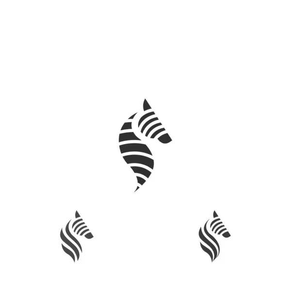 Zebra Logo Design Zebra Head Logo White Background — Vector de stock