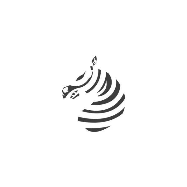 Zebra Logo Design Zebra Head Logo White Background — Vector de stock