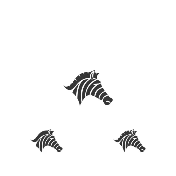 Zebra Logo Design Zebra Head Logo White Background — Stok Vektör